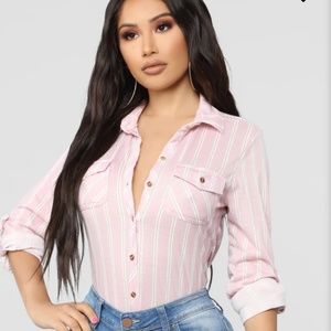 Never worn pink/white shirt